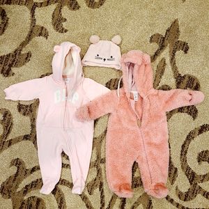 Baby girl warm one piece bundle